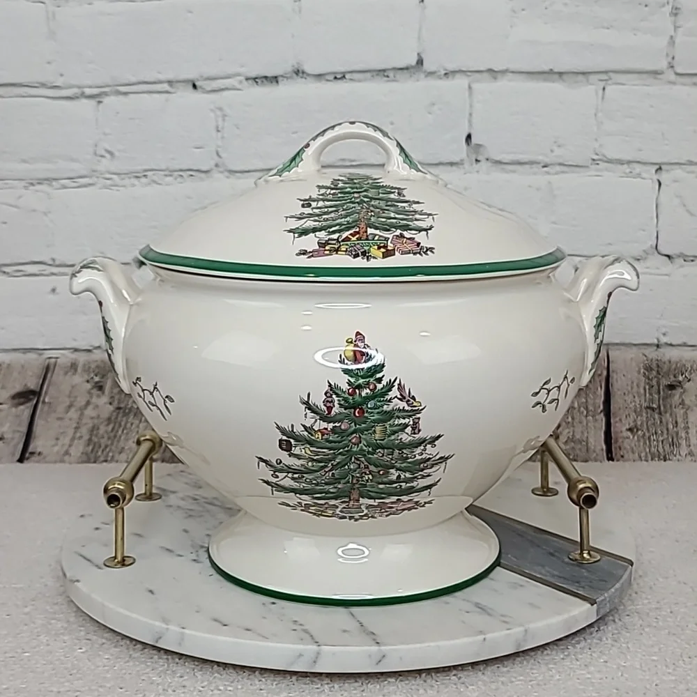 Spode Christmas Tree Classic Holiday Mint Vintage Earthenware Soup Tureen